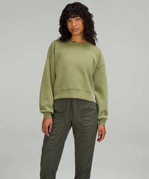 lululemon Perfectly Oversized Cropped Crew Softstreme Bronze Green 2
